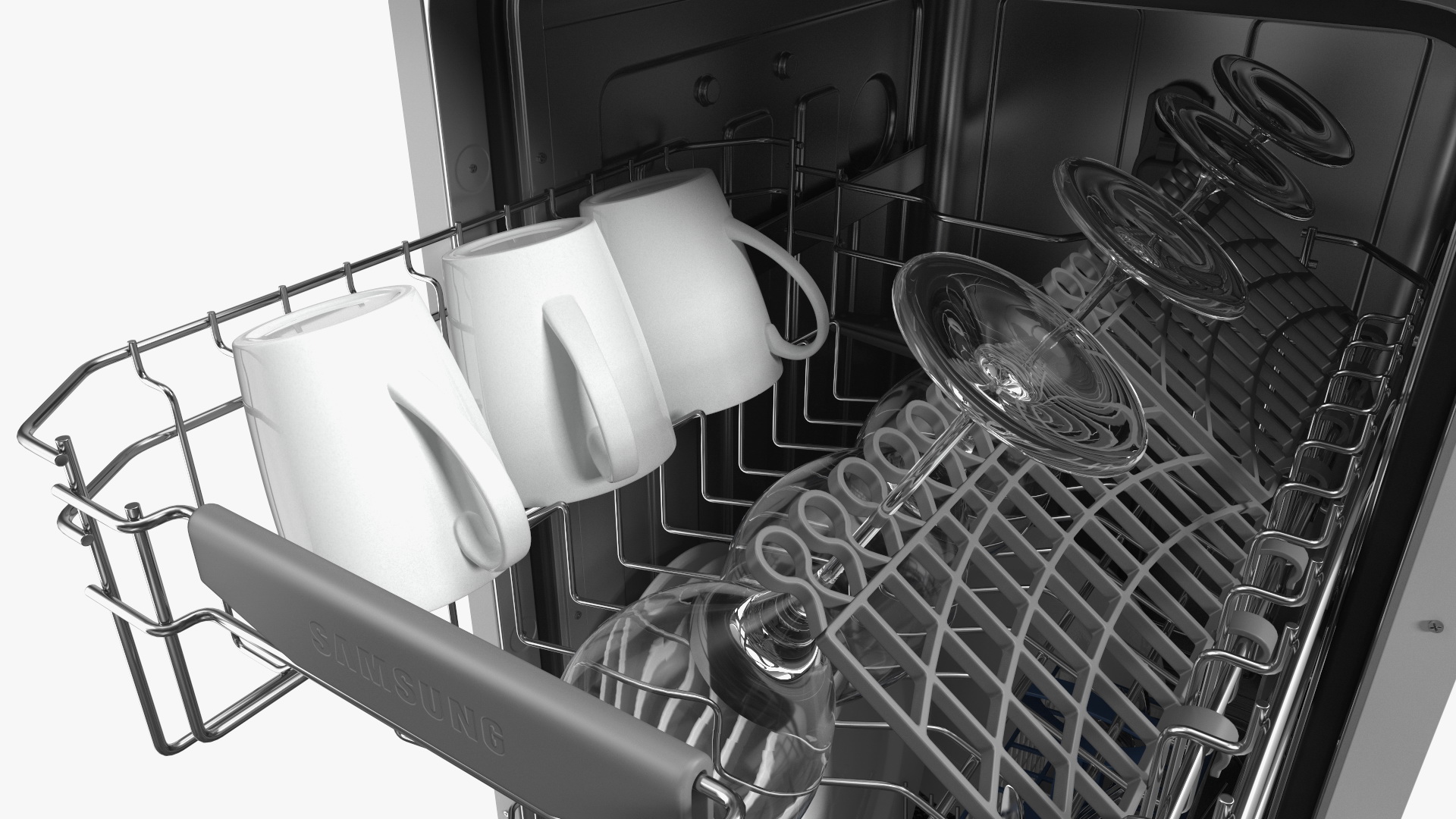 3D model Dishwasher Samsung With Dishes