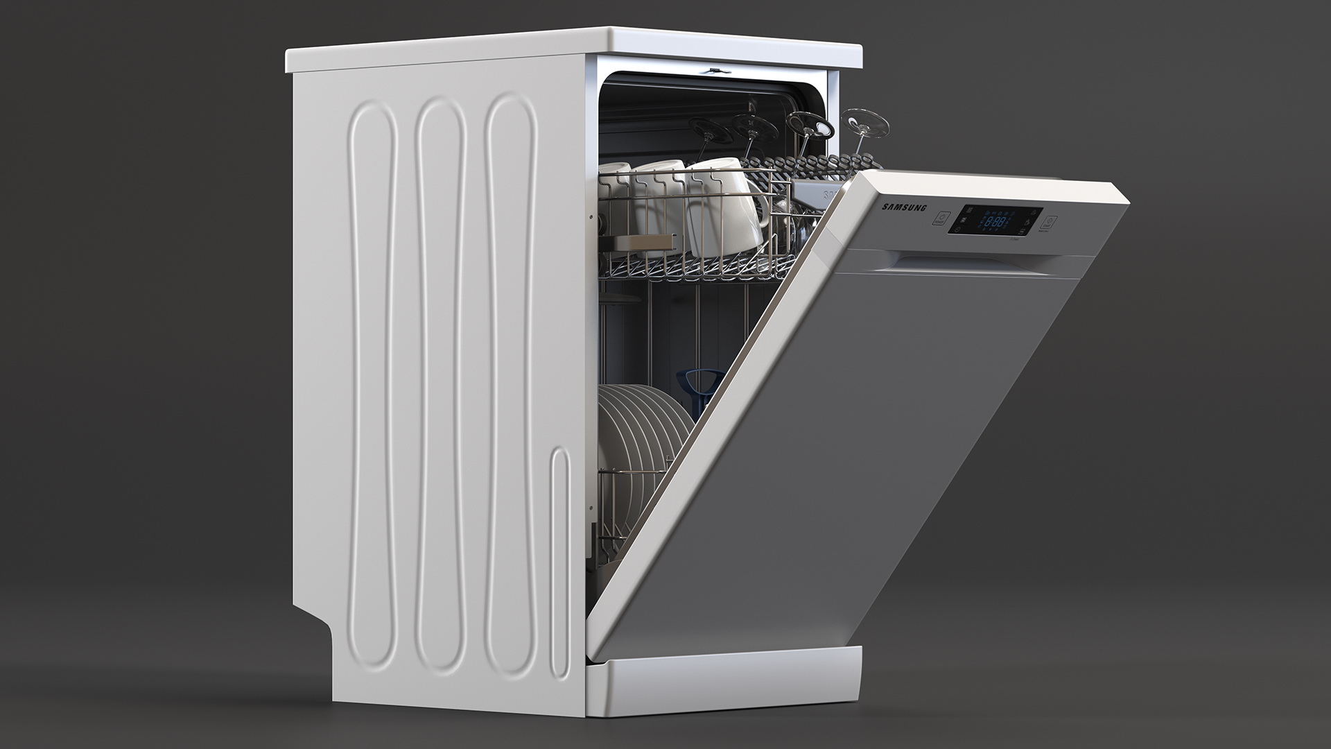 3D model Dishwasher Samsung With Dishes