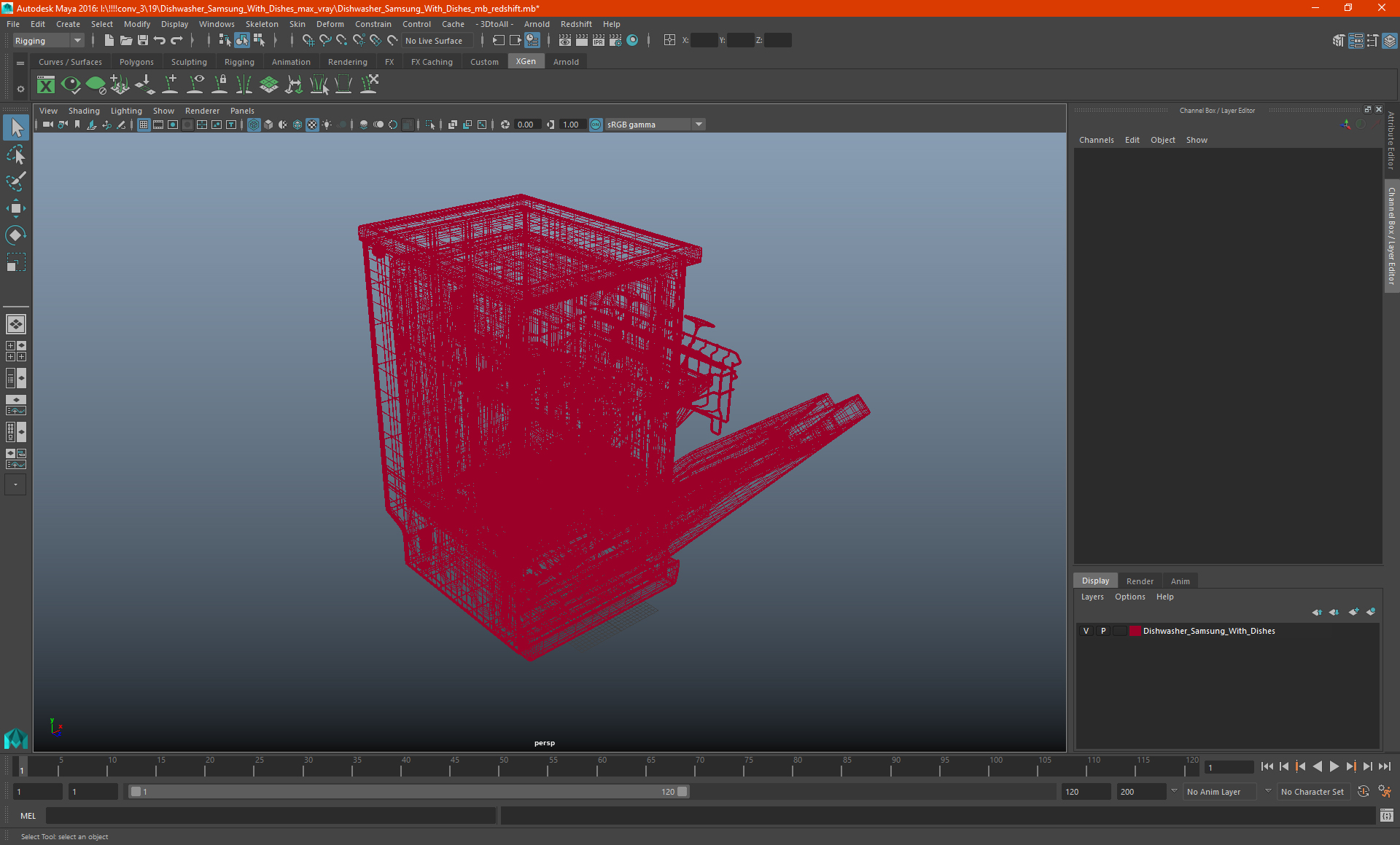 3D model Dishwasher Samsung With Dishes