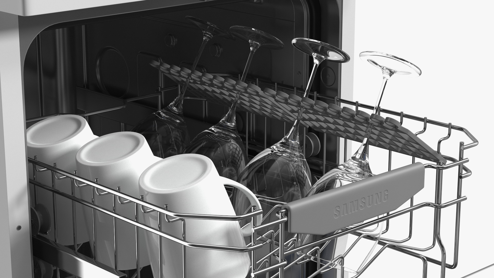 3D model Dishwasher Samsung With Dishes