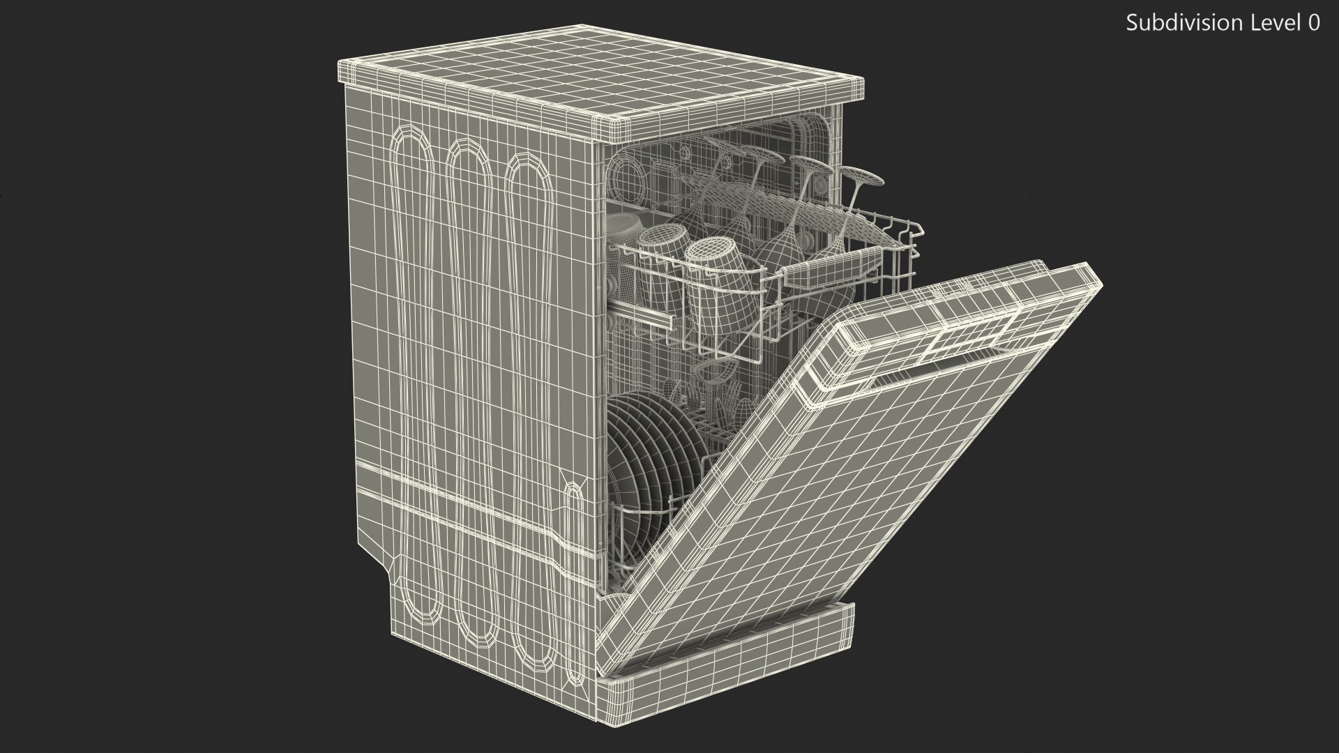 3D model Dishwasher Samsung With Dishes