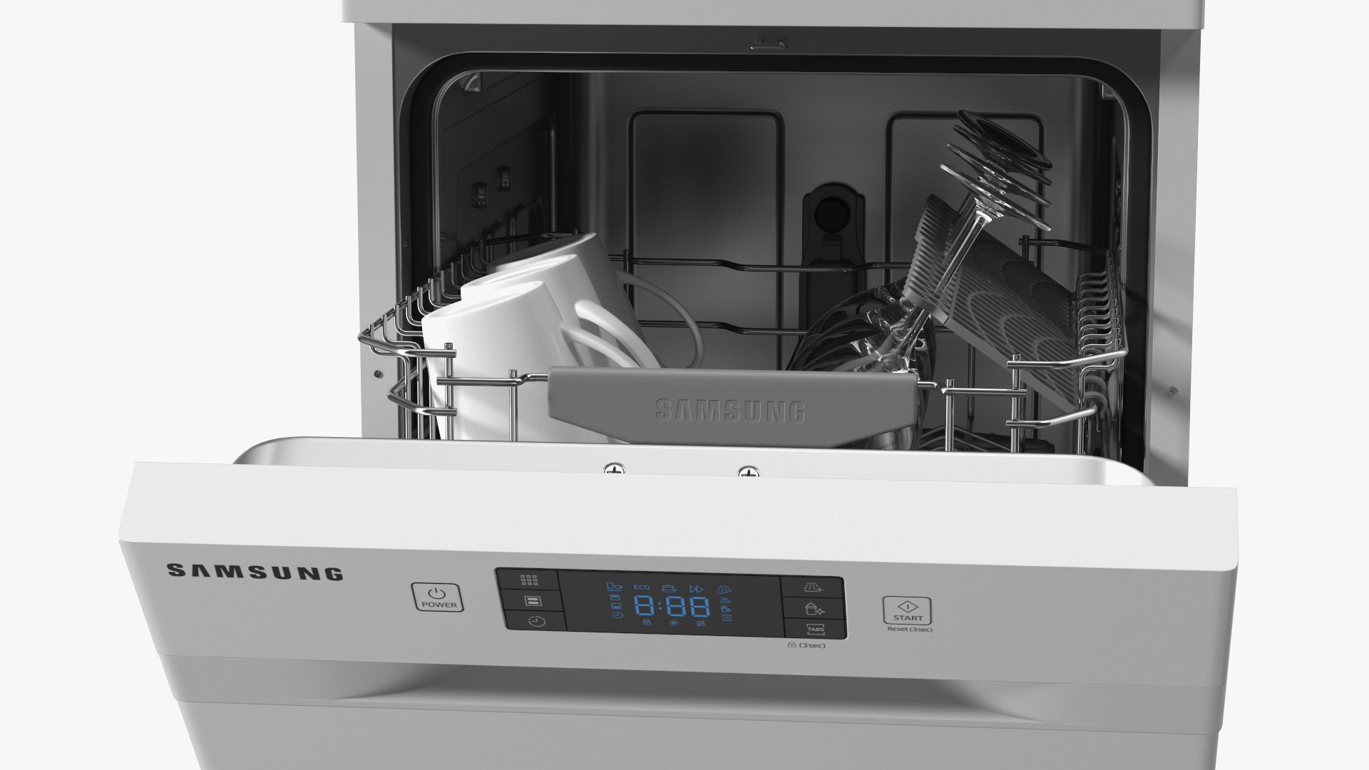 3D model Dishwasher Samsung With Dishes