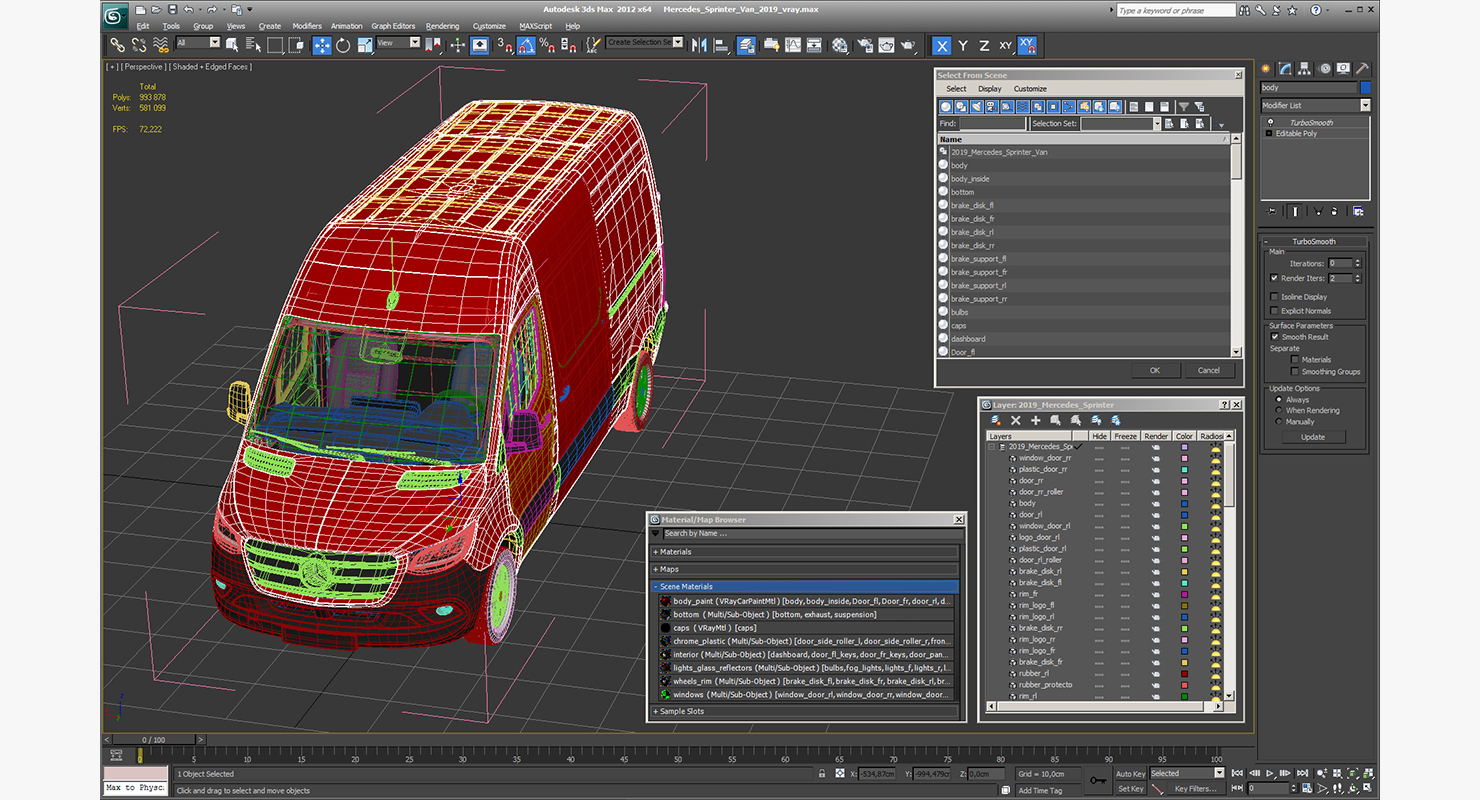 3D Mercedes Sprinter Van 2019