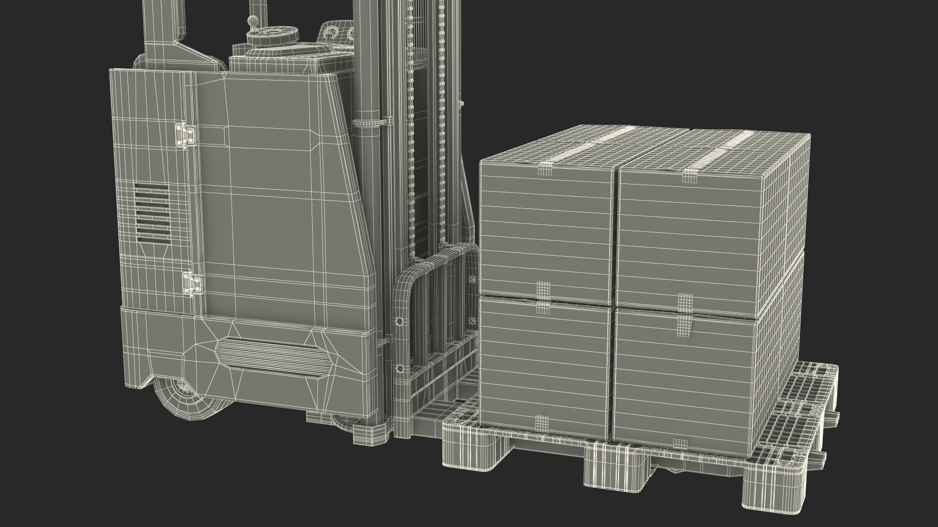 Yale Electric Forklift with Pallet Load 3D model