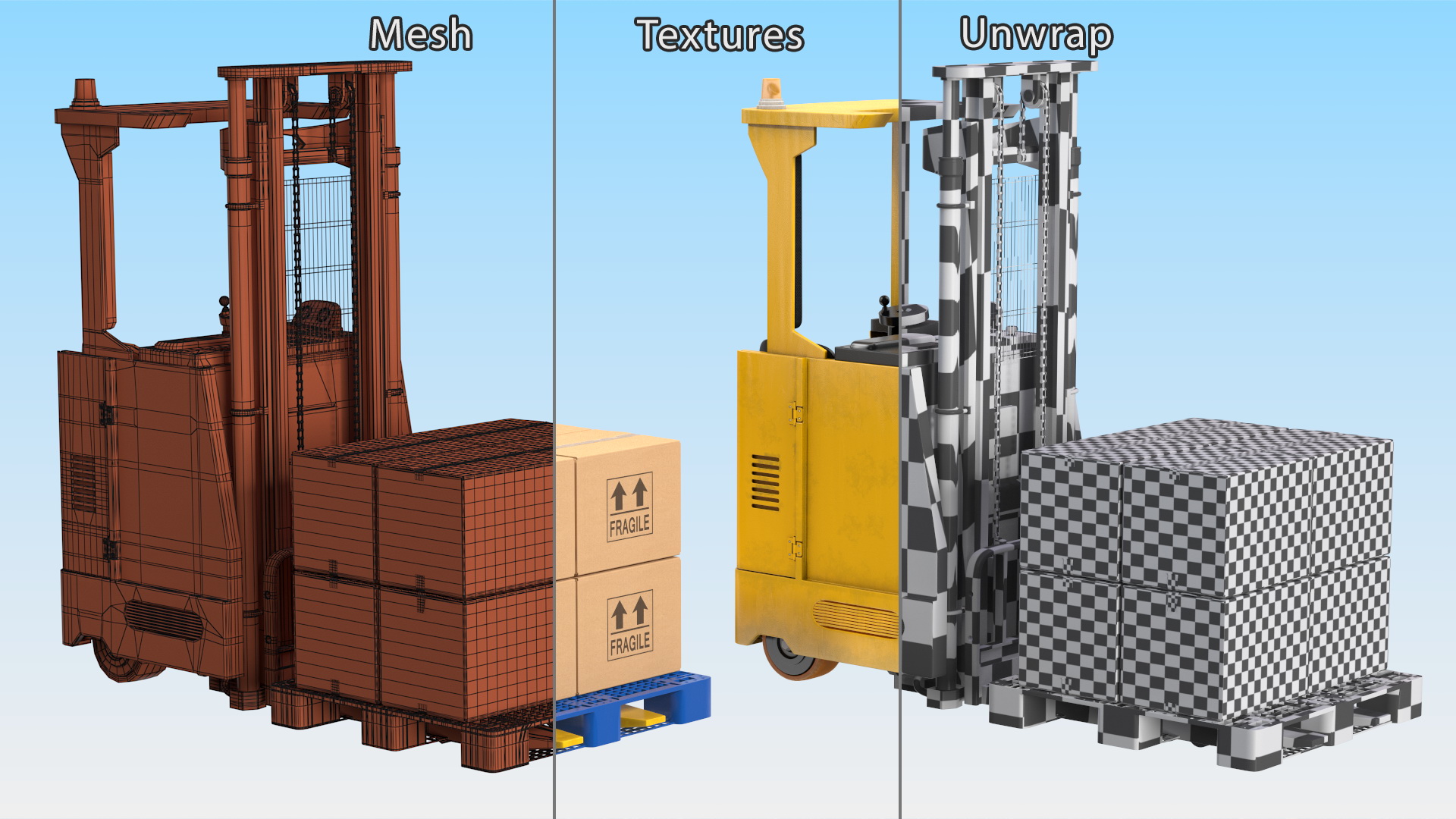 Yale Electric Forklift with Pallet Load 3D model