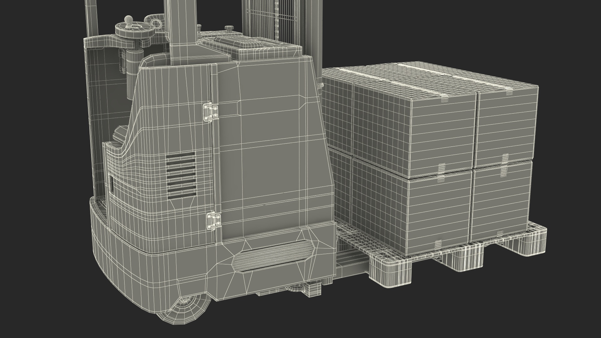 Yale Electric Forklift with Pallet Load 3D model