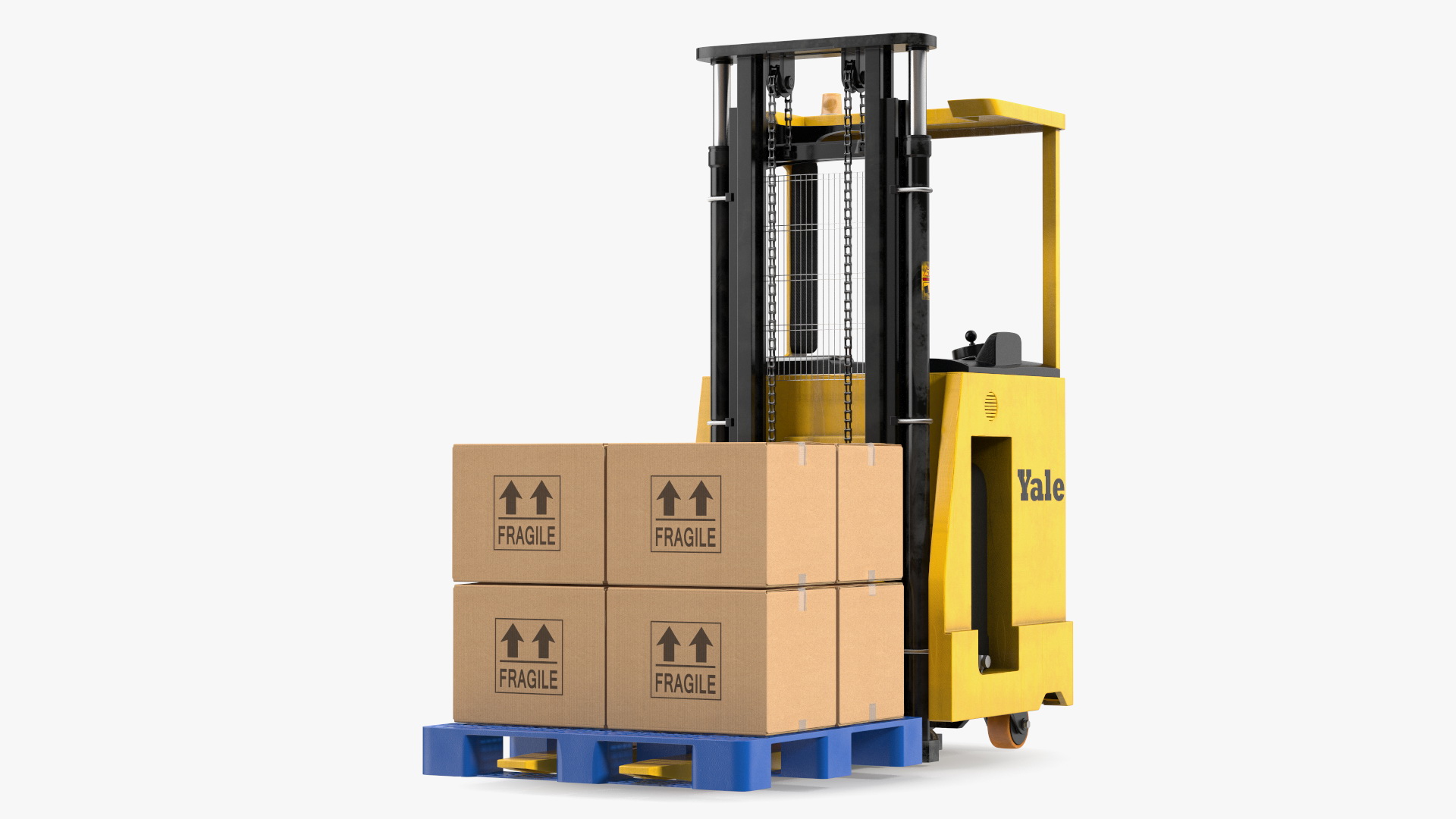Yale Electric Forklift with Pallet Load 3D model