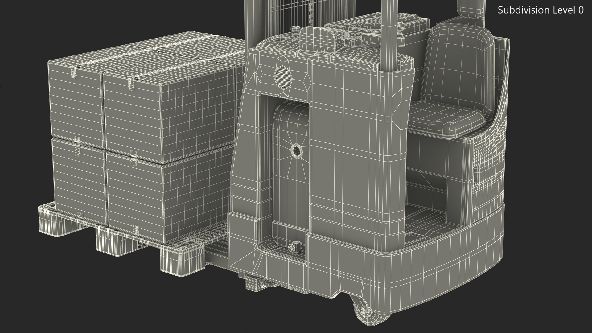 Yale Electric Forklift with Pallet Load 3D model