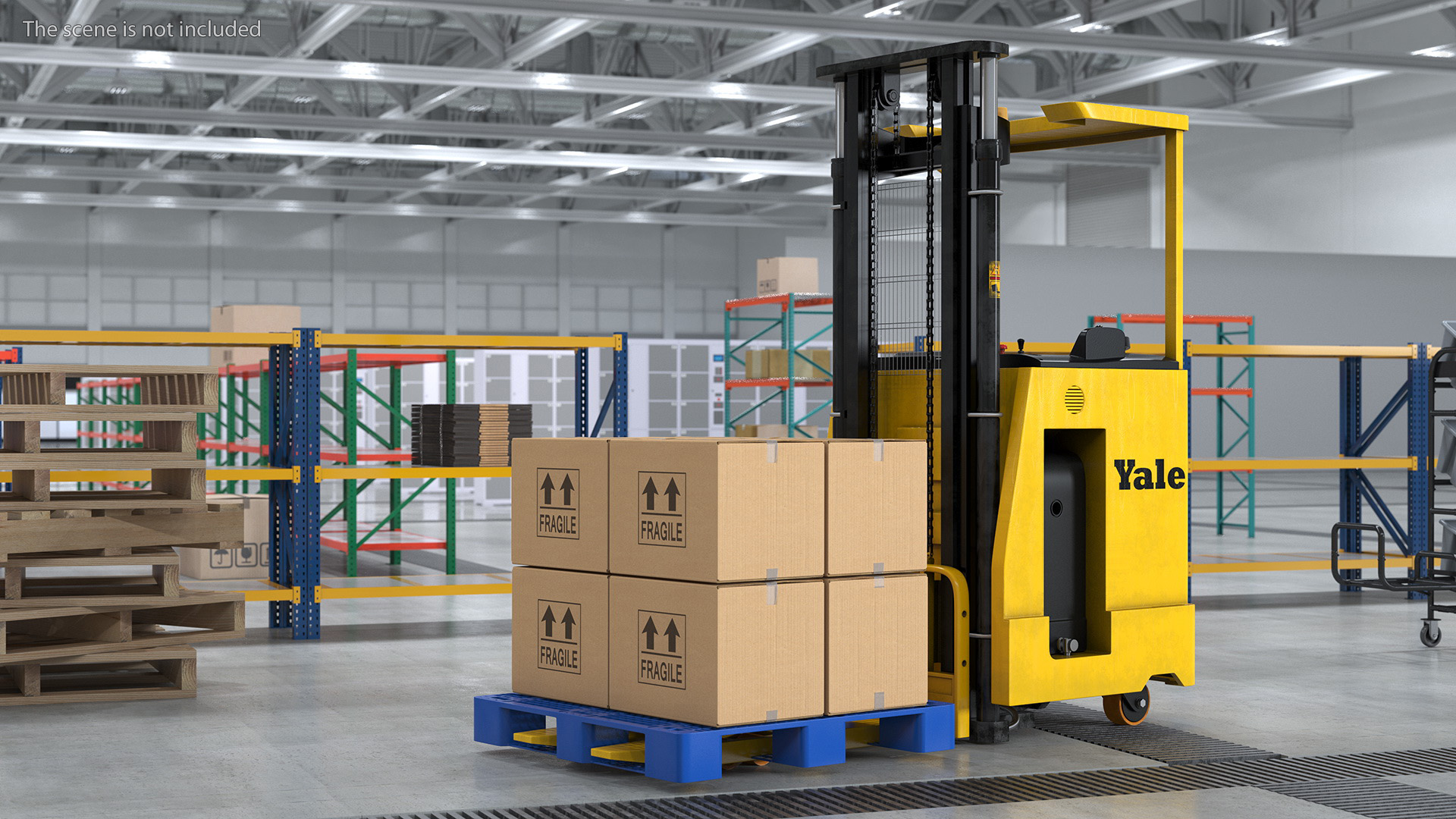 Yale Electric Forklift with Pallet Load 3D model