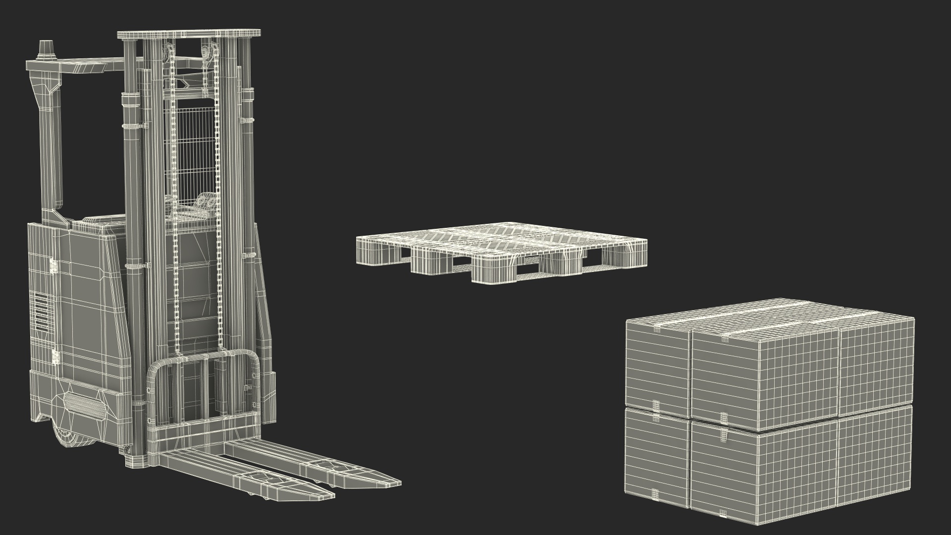 Yale Electric Forklift with Pallet Load 3D model
