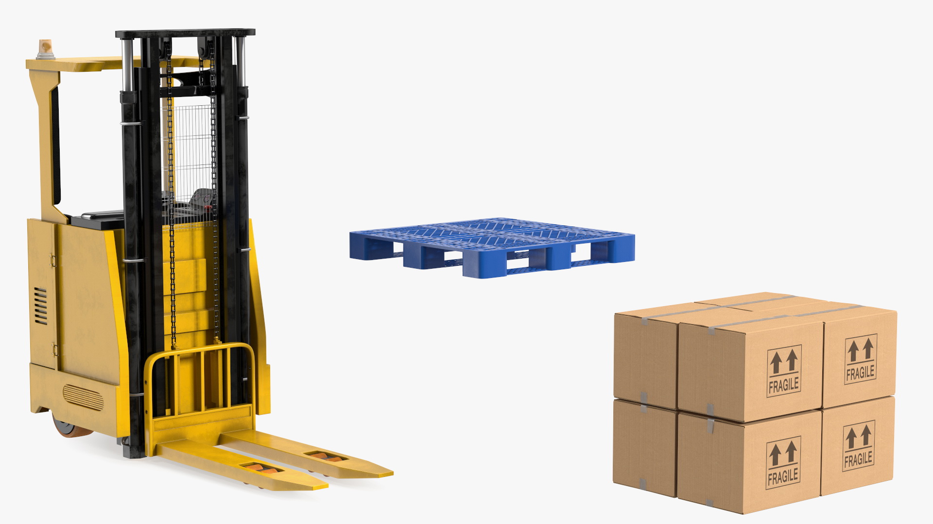 Yale Electric Forklift with Pallet Load 3D model