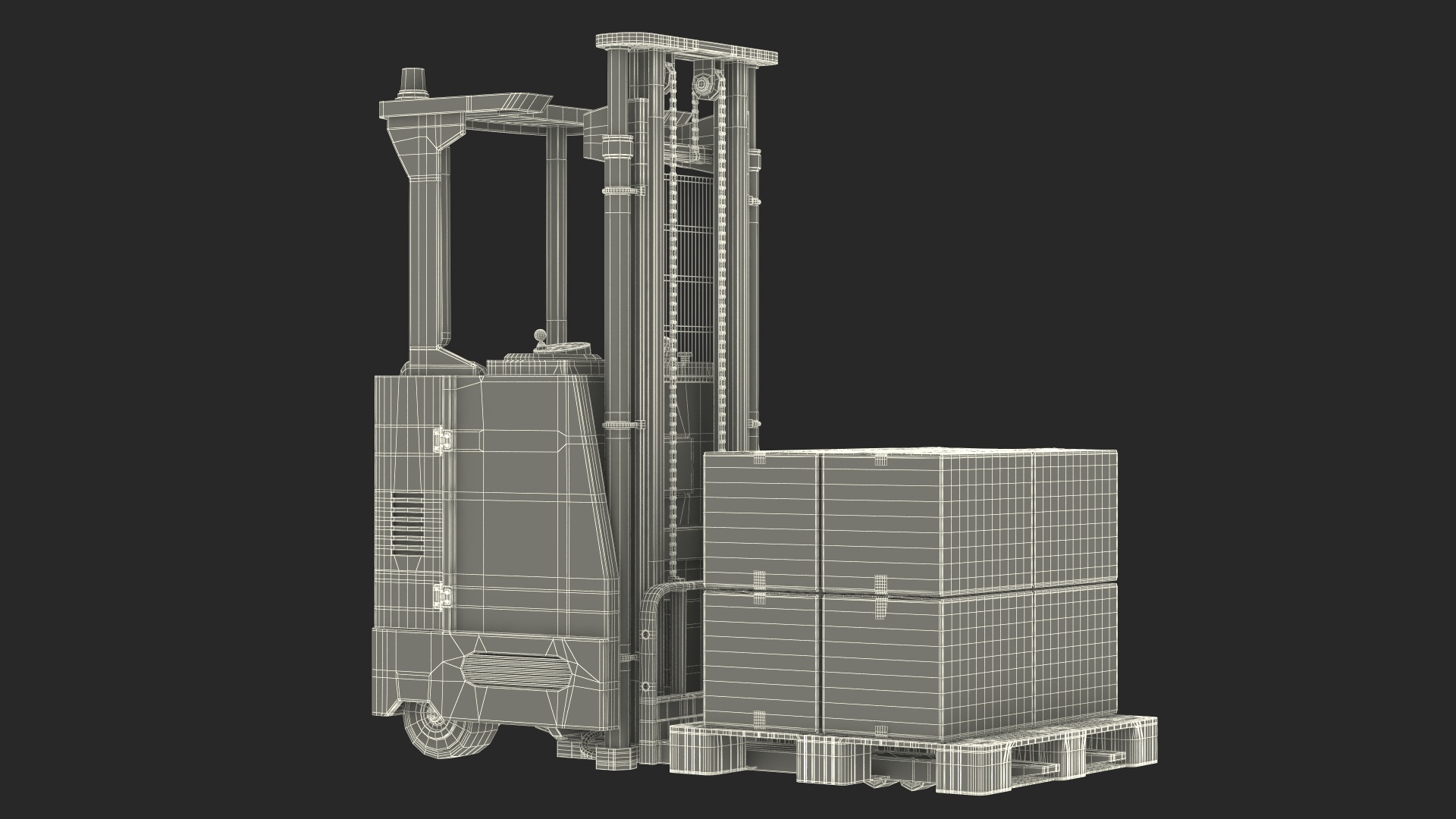 Yale Electric Forklift with Pallet Load 3D model