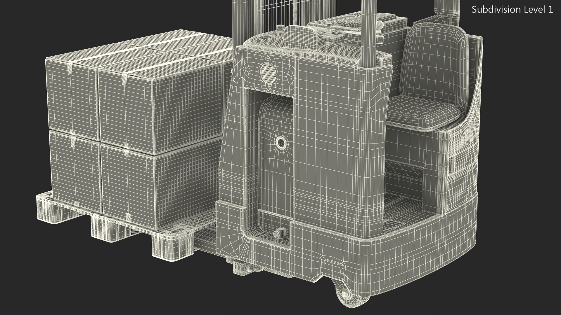 Yale Electric Forklift with Pallet Load 3D model