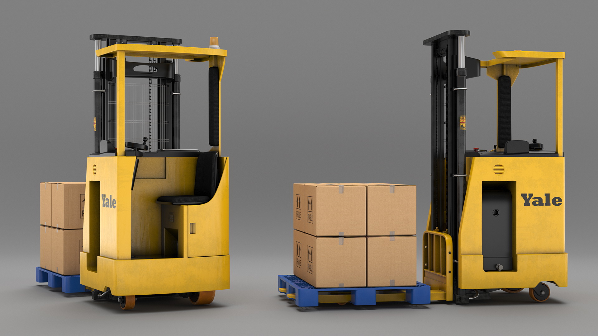 Yale Electric Forklift with Pallet Load 3D model