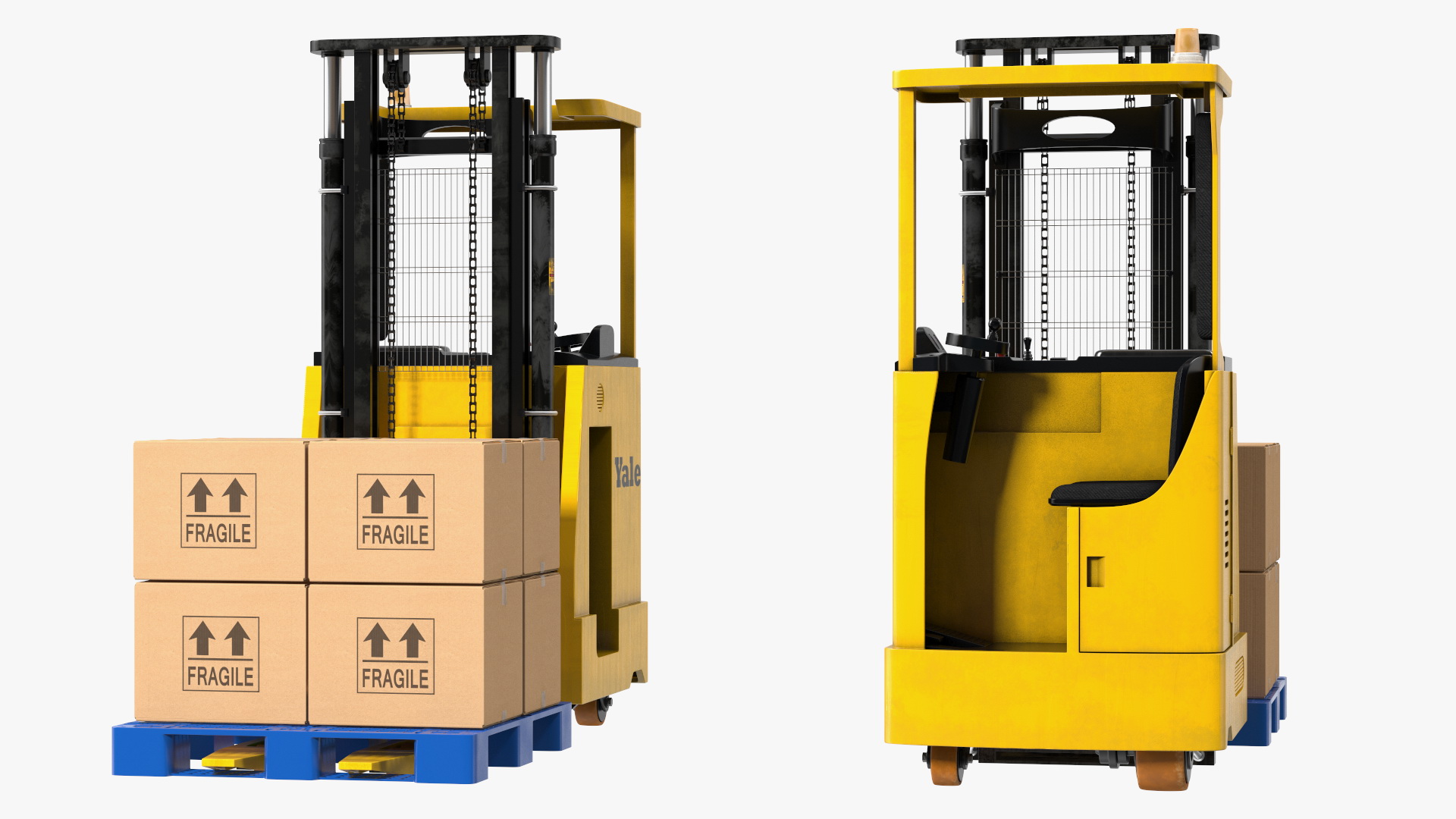 Yale Electric Forklift with Pallet Load 3D model