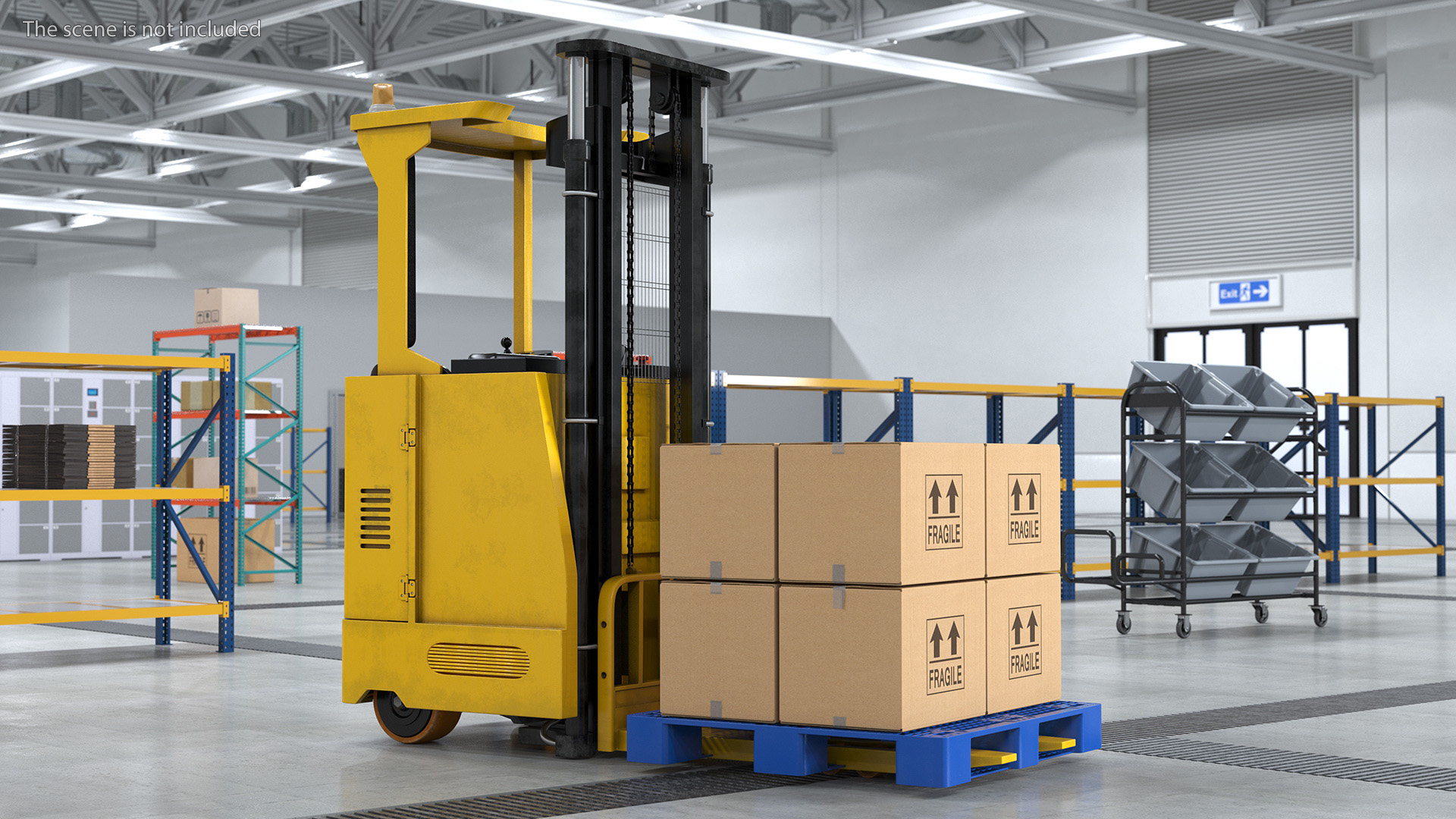 Yale Electric Forklift with Pallet Load 3D model