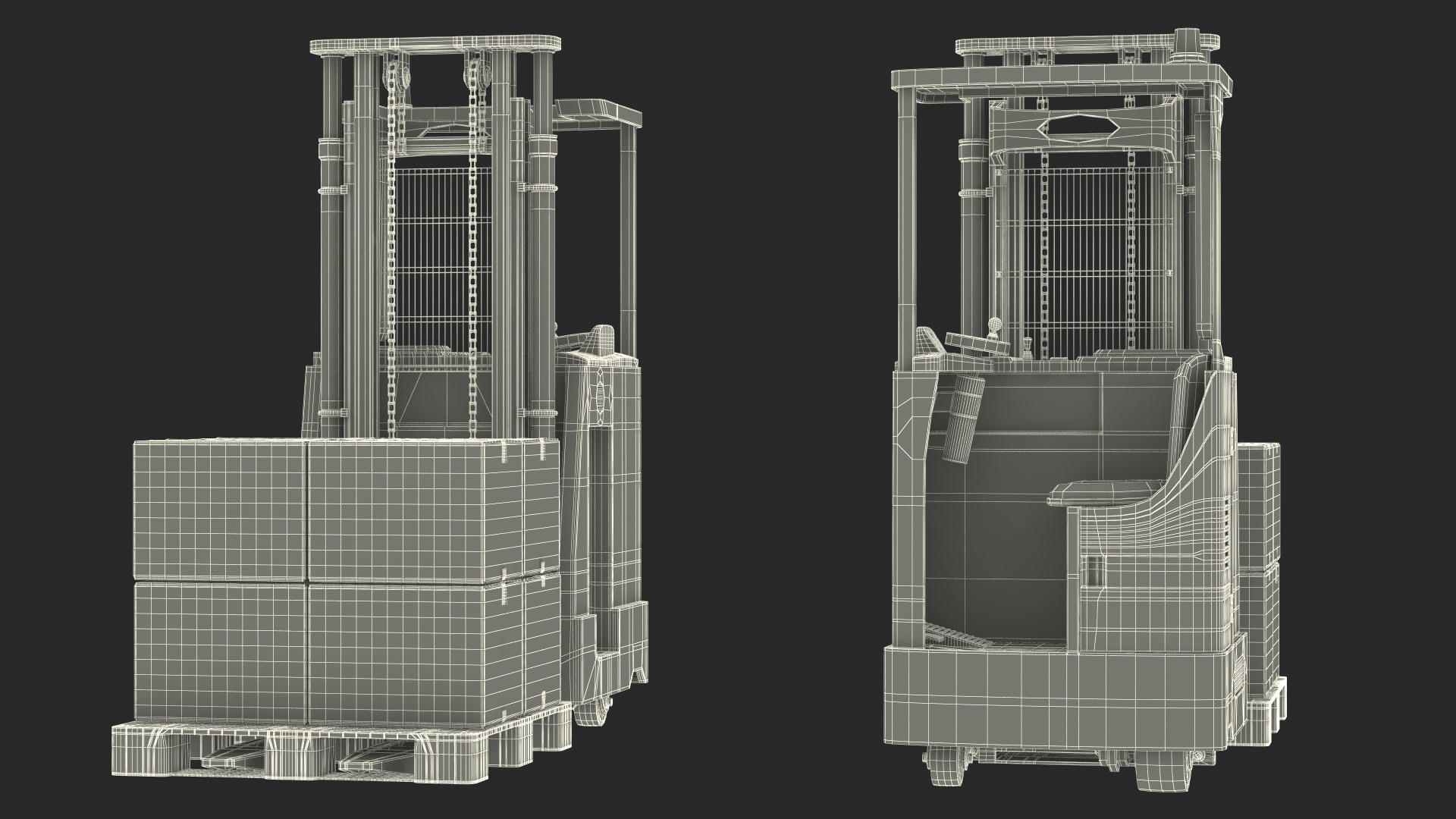 Yale Electric Forklift with Pallet Load 3D model
