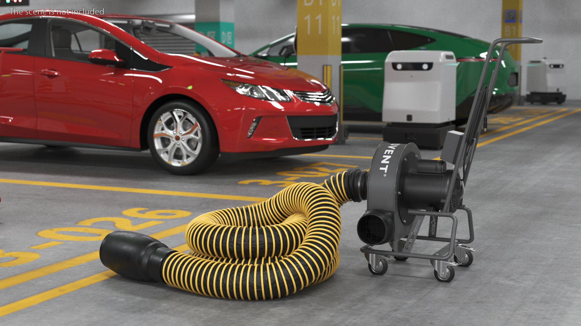 3D FumeCaddie Vehicle Exhaust Extractor Rigged model