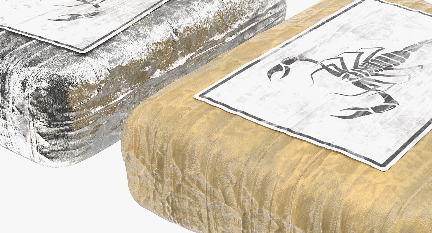 3D Various Cocaine Packages Set model