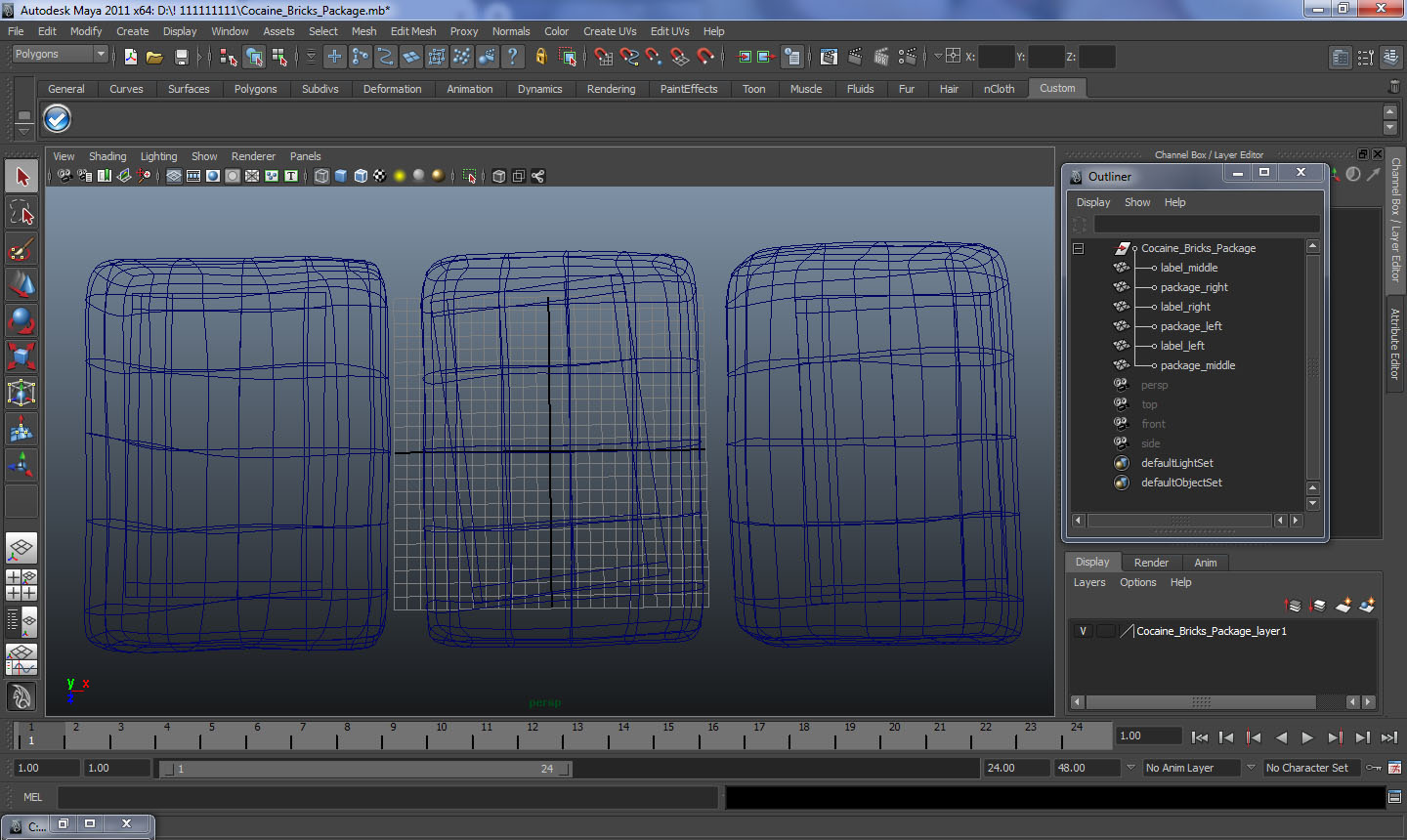 3D Various Cocaine Packages Set model