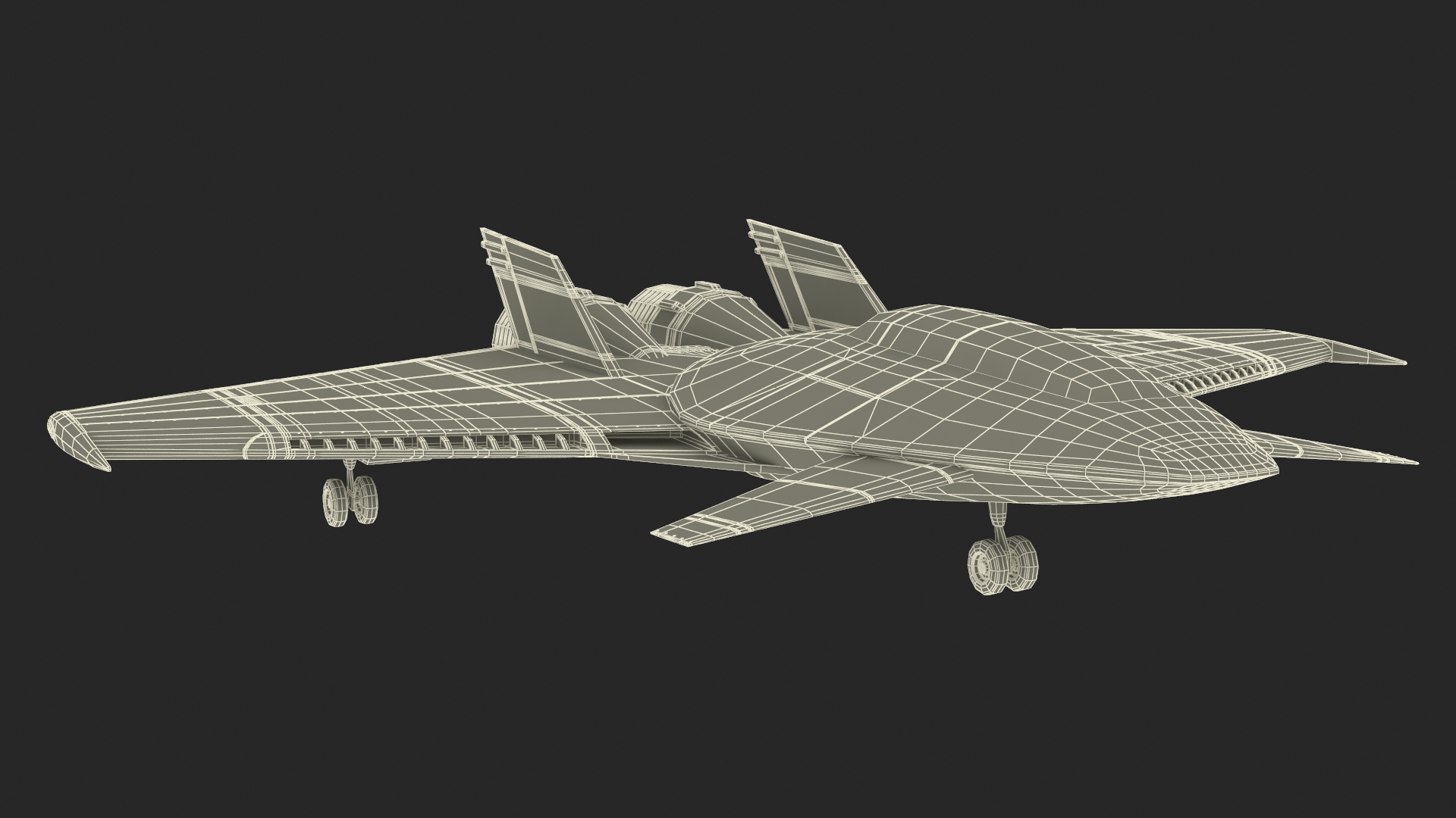 Futuristic Stealth Fighter Aircraft Rigged 3D