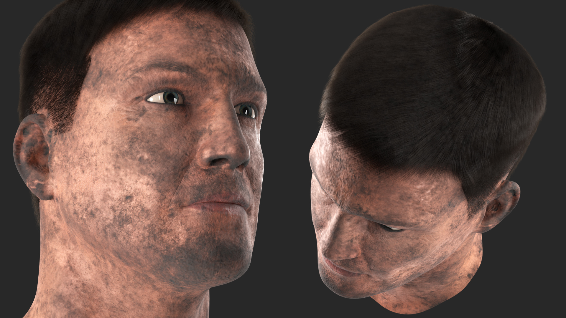3D model Miner Head Dirty Fur