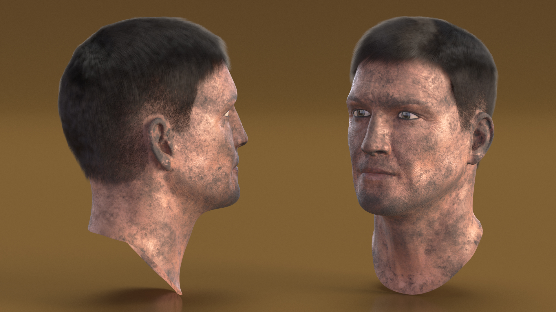 3D model Miner Head Dirty Fur
