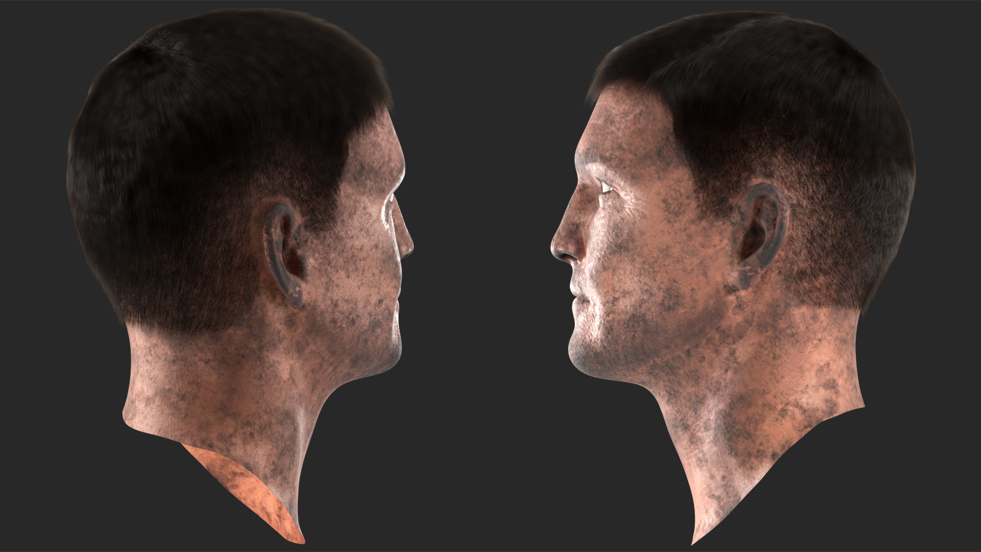 3D model Miner Head Dirty Fur