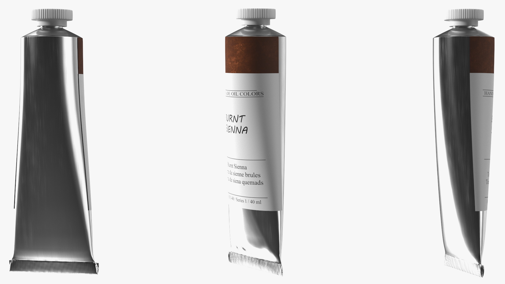 Oil Paint Tube Burnt Sienna 3D