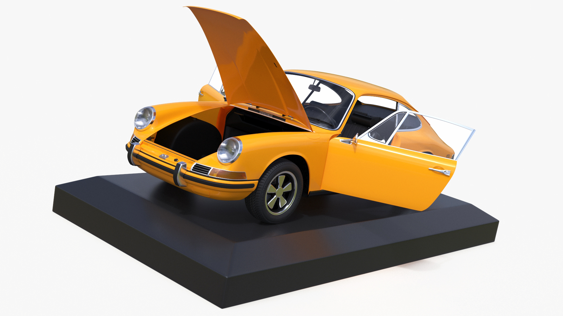 Scale Model Sport Car from 1960s on Pedestal 3D model