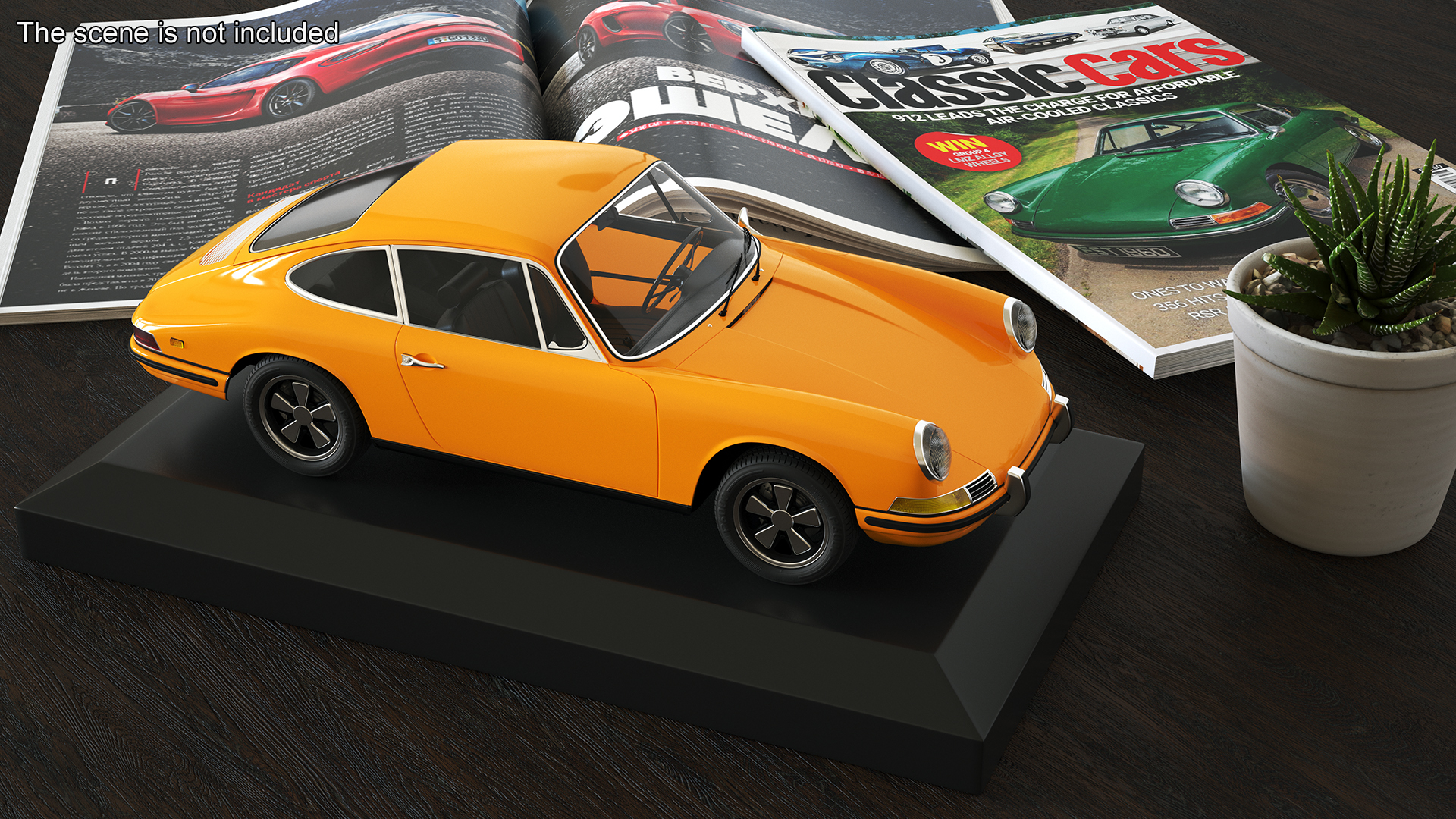 Scale Model Sport Car from 1960s on Pedestal 3D model