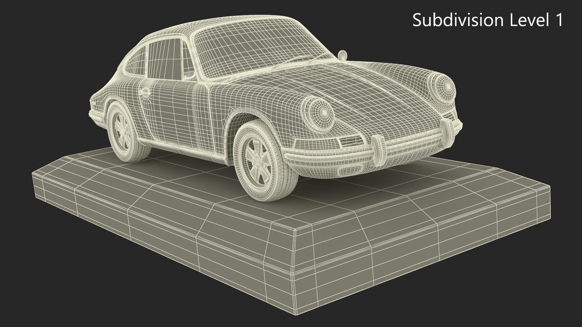 Scale Model Sport Car from 1960s on Pedestal 3D model
