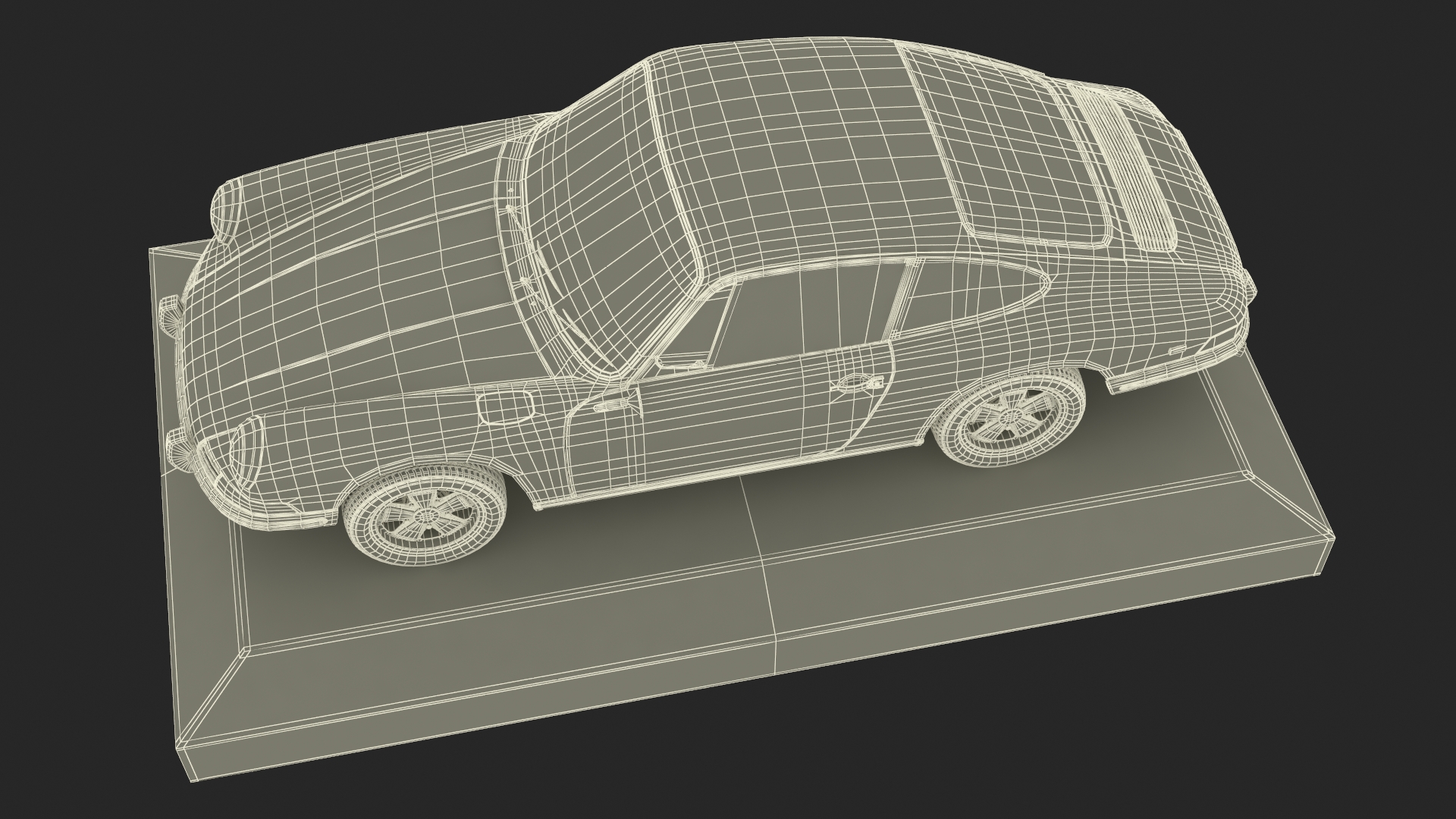 Scale Model Sport Car from 1960s on Pedestal 3D model