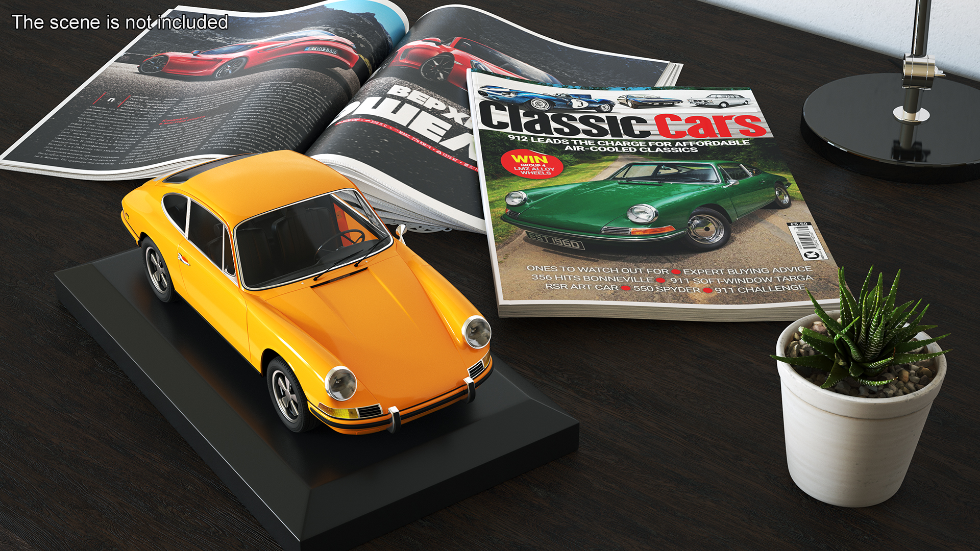 Scale Model Sport Car from 1960s on Pedestal 3D model