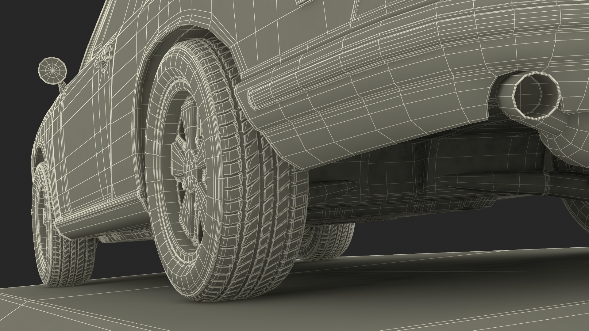 Scale Model Sport Car from 1960s on Pedestal 3D model