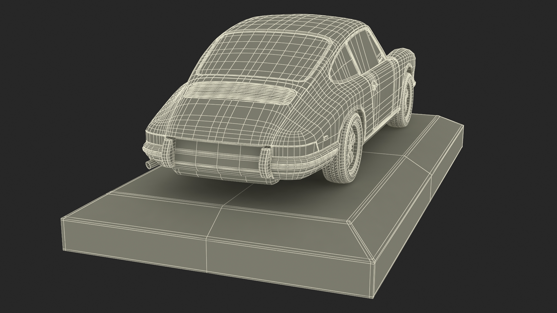 Scale Model Sport Car from 1960s on Pedestal 3D model