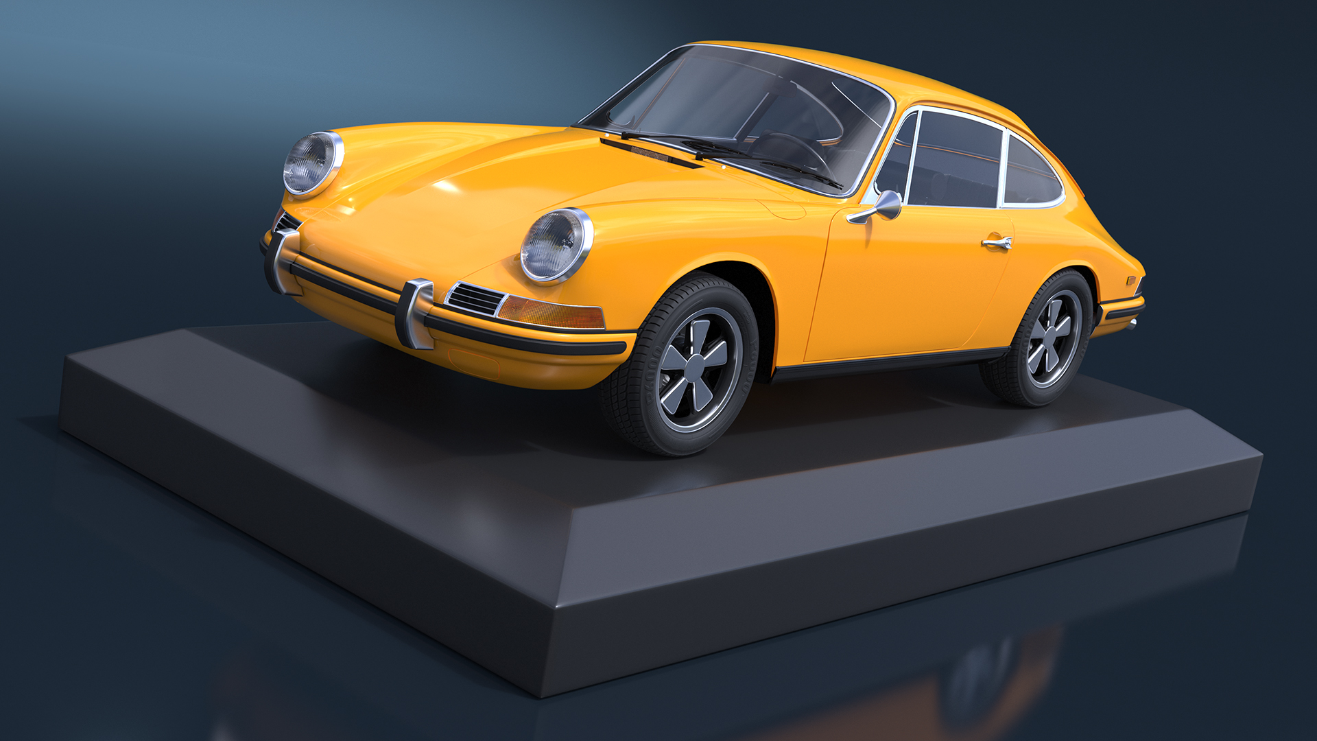 Scale Model Sport Car from 1960s on Pedestal 3D model