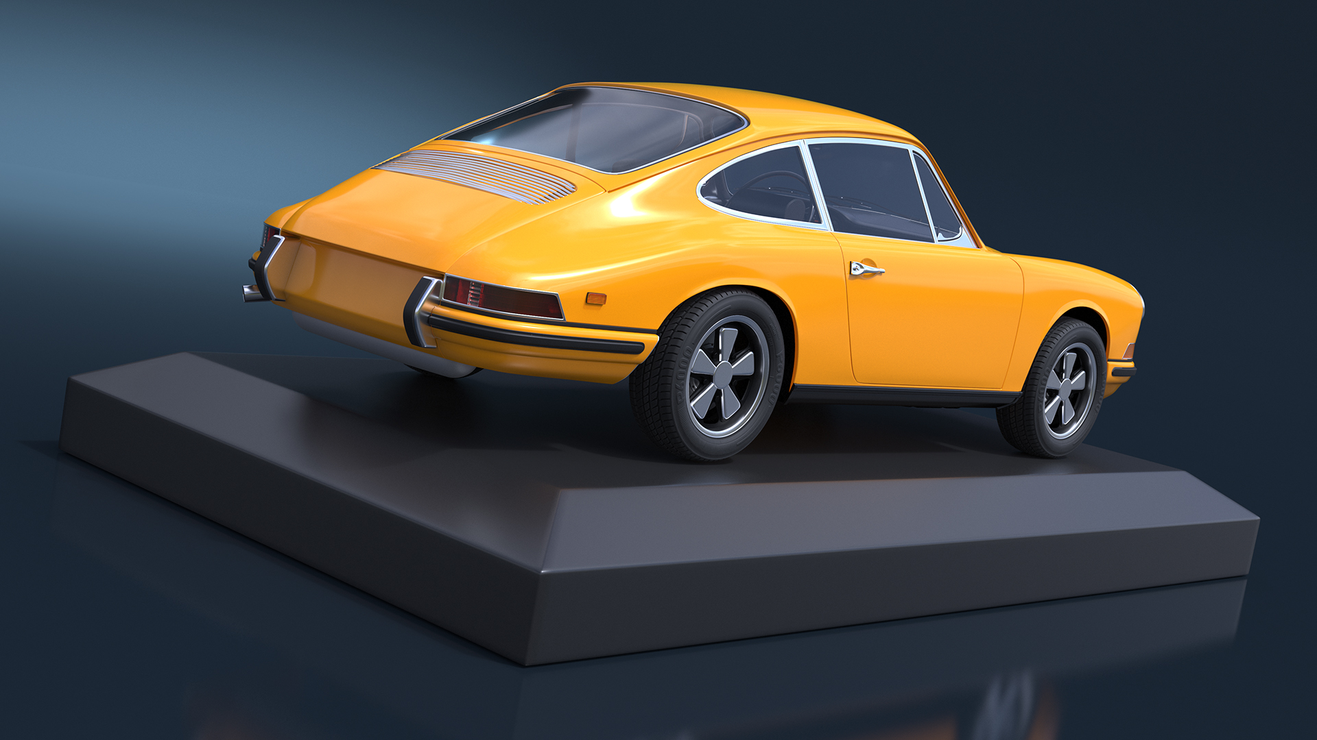 Scale Model Sport Car from 1960s on Pedestal 3D model