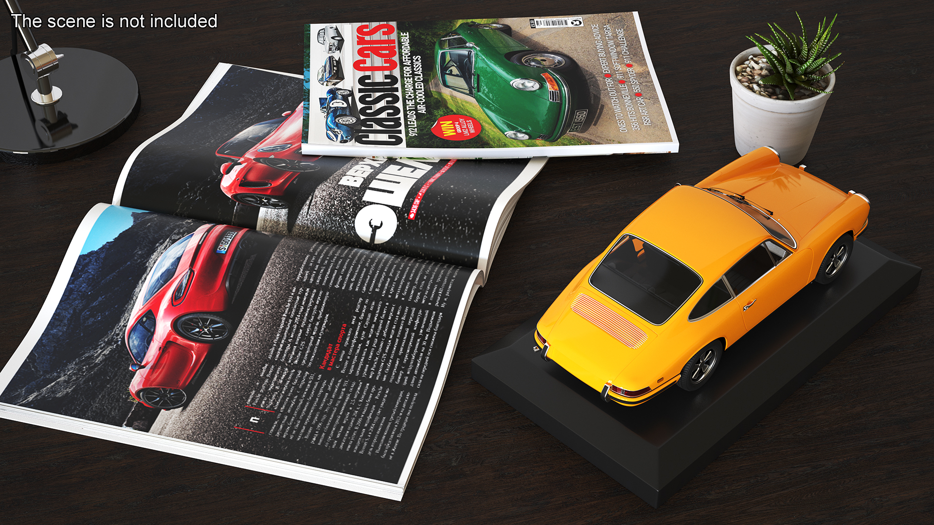 Scale Model Sport Car from 1960s on Pedestal 3D model