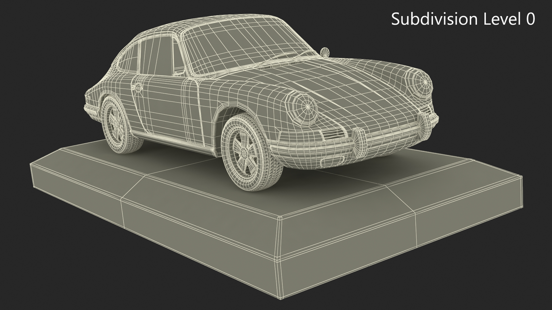 Scale Model Sport Car from 1960s on Pedestal 3D model