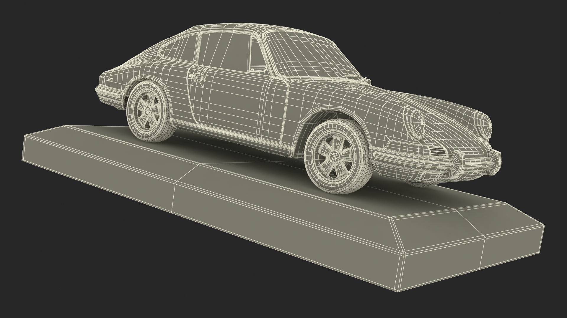 Scale Model Sport Car from 1960s on Pedestal 3D model