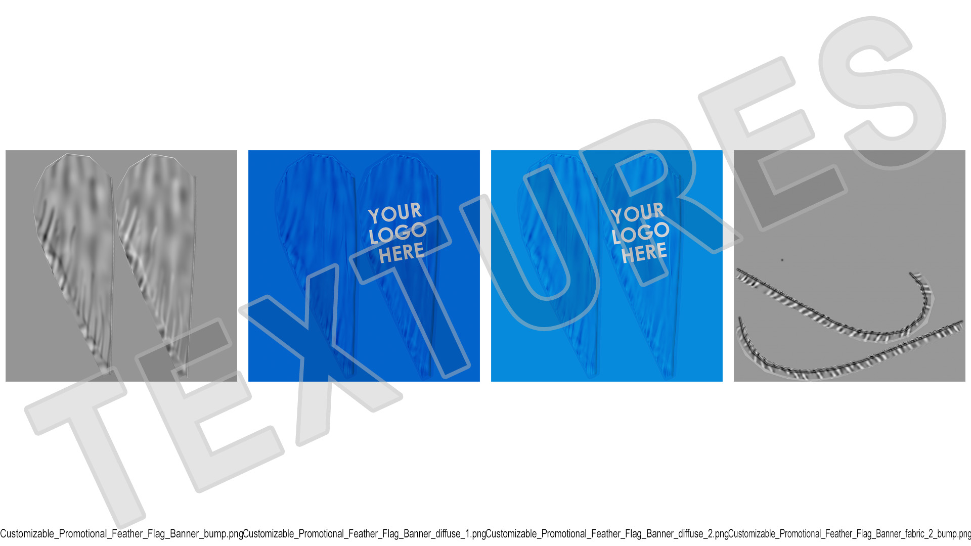Customizable Promotional Feather Flag Banner 3D model