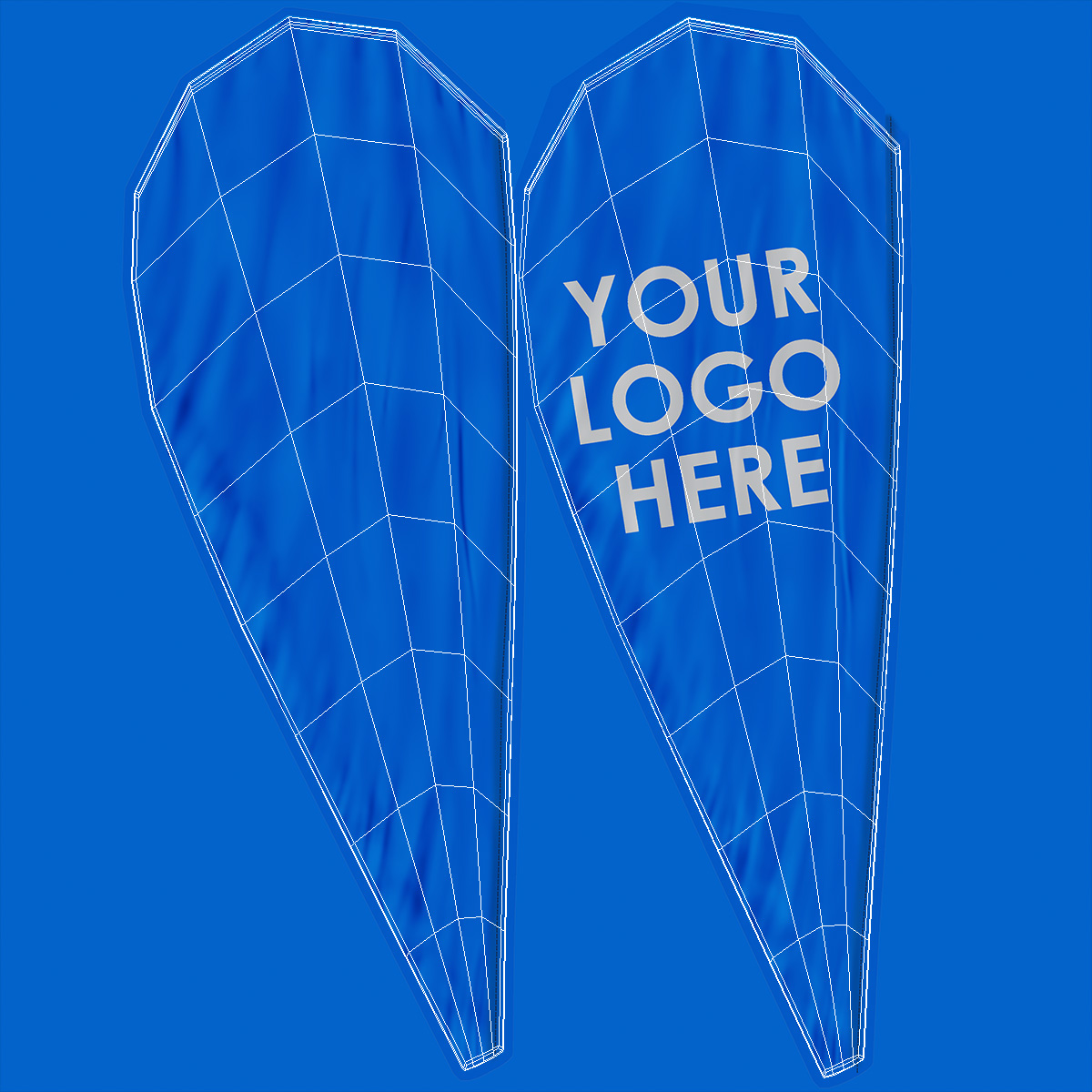 Customizable Promotional Feather Flag Banner 3D model