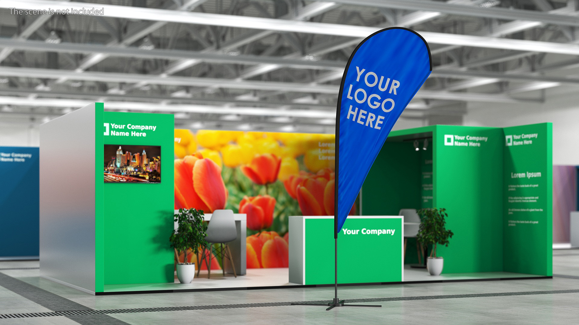Customizable Promotional Feather Flag Banner 3D model