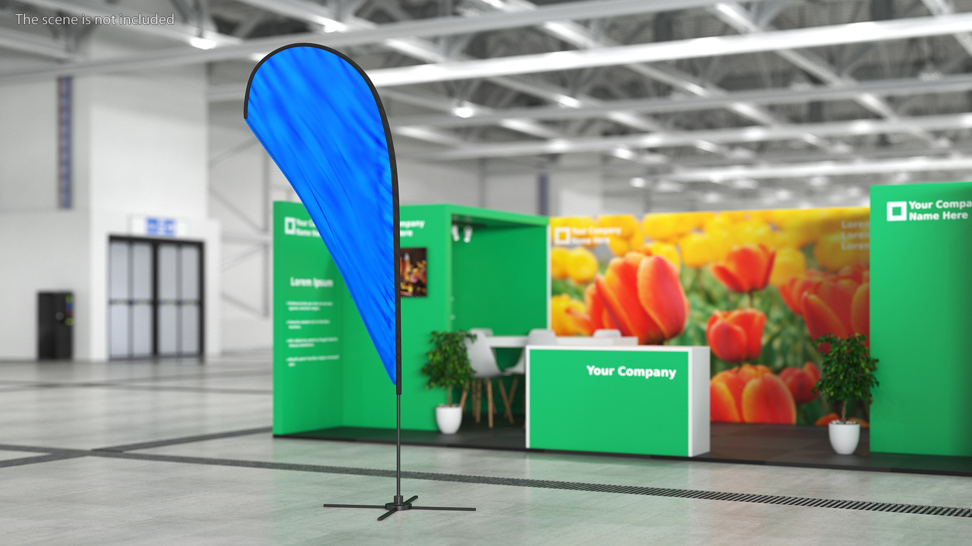 Customizable Promotional Feather Flag Banner 3D model