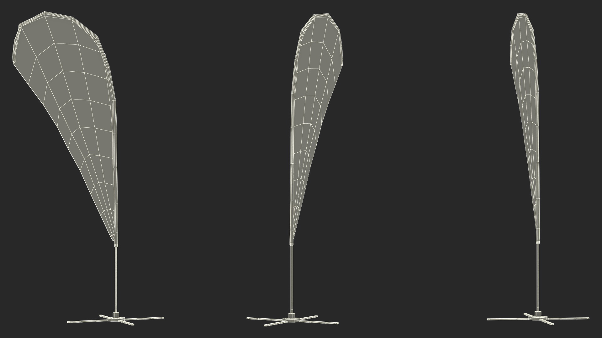 Customizable Promotional Feather Flag Banner 3D model