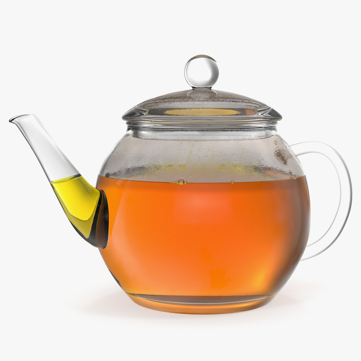 Glass Teapot with Tea 3D Model