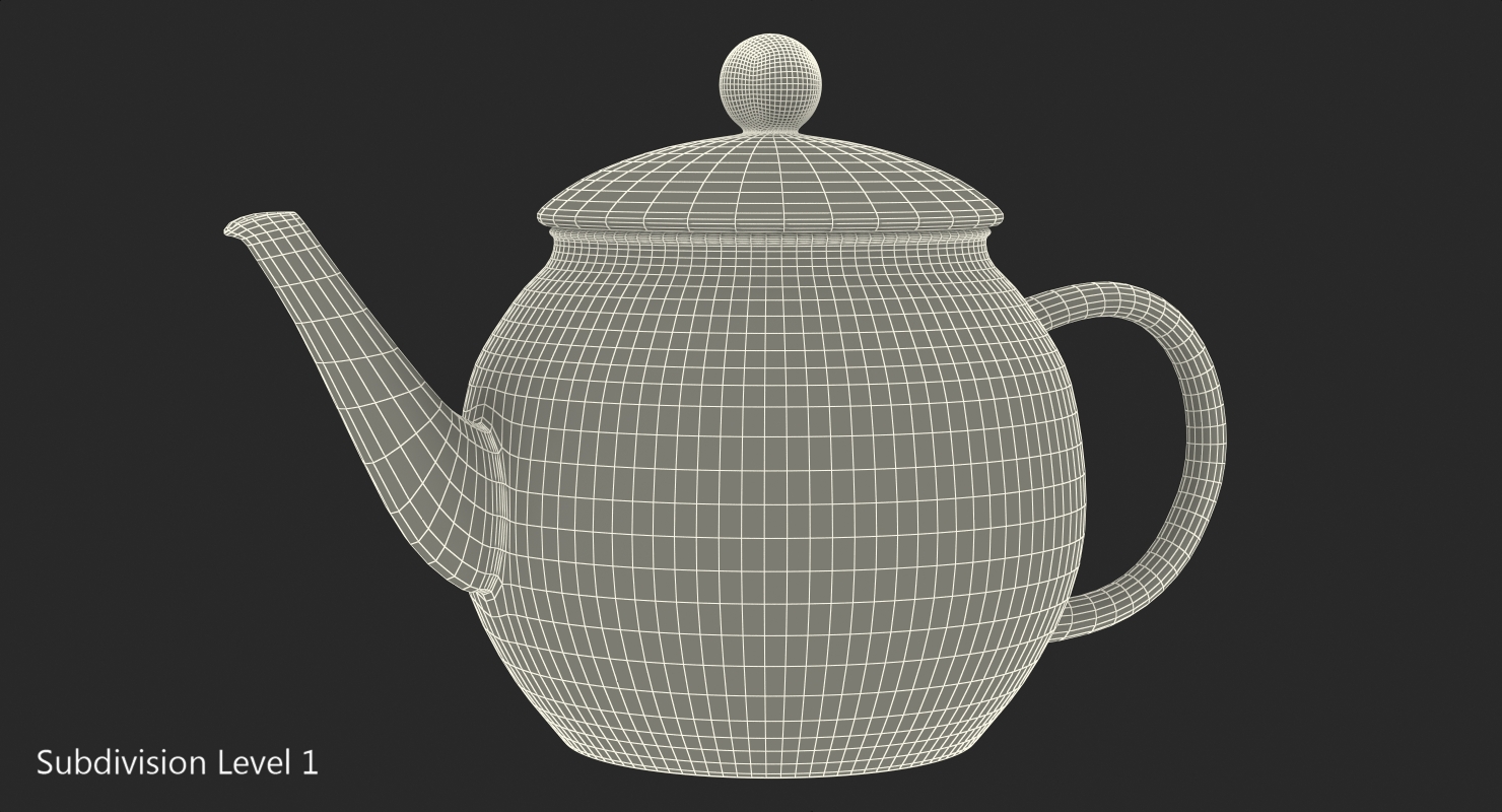 3D Glass Teapot with Tea