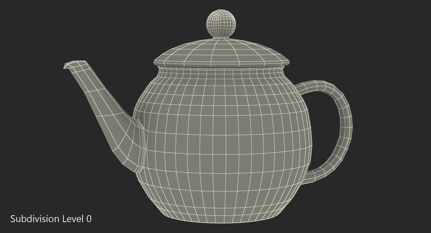 3D Glass Teapot with Tea