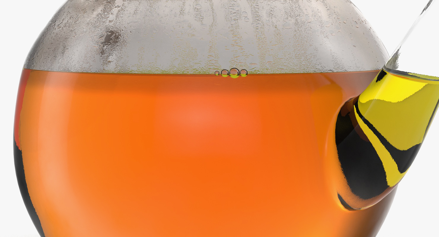 3D Glass Teapot with Tea